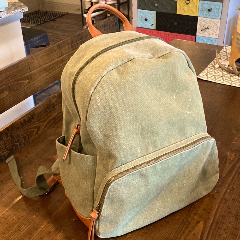 Universal Thread Army Green Canvas Backpack